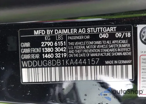 2019 Mercedes-Benz S 560 z USA, uszkodzony, nr VIN WDDUG8DB1KA444157